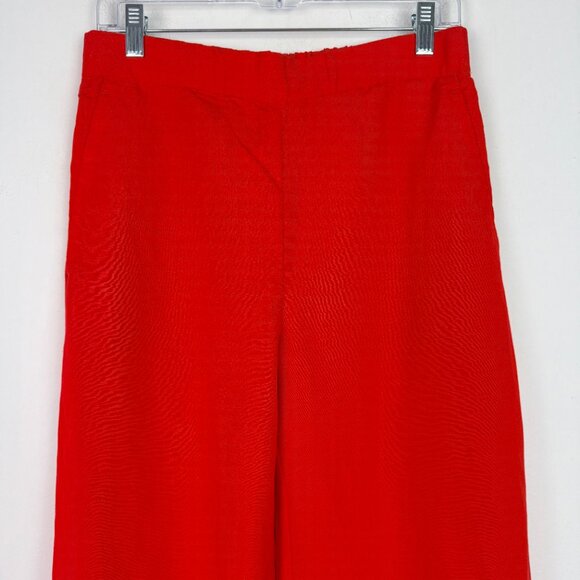 NWT Ann Taylor The Easy Palazzo Pant in Linen Blend Red Size Small S NEW - Picture 3 of 12